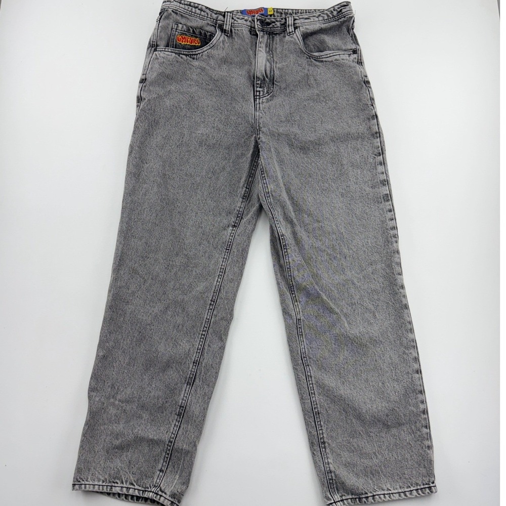 Empyre Loose Fit Acid Wash Grey Denim Jeans Mens 34 Skateboard Streetwear